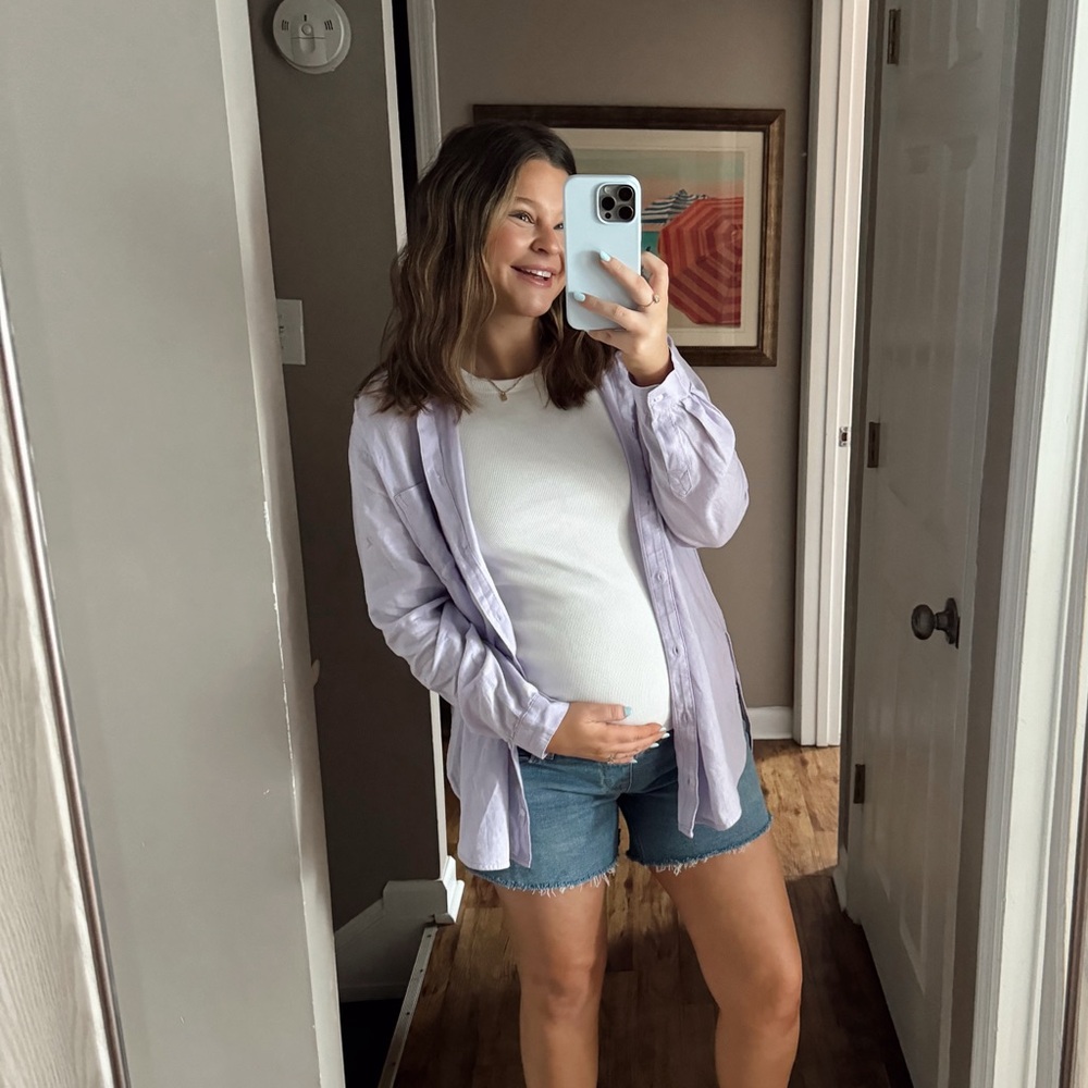 Old Navy Linen Blend Boyfriend Shirt
